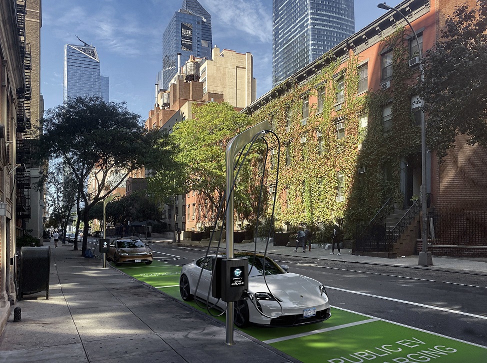 A rendering of Gravity’s new curbside charging unit