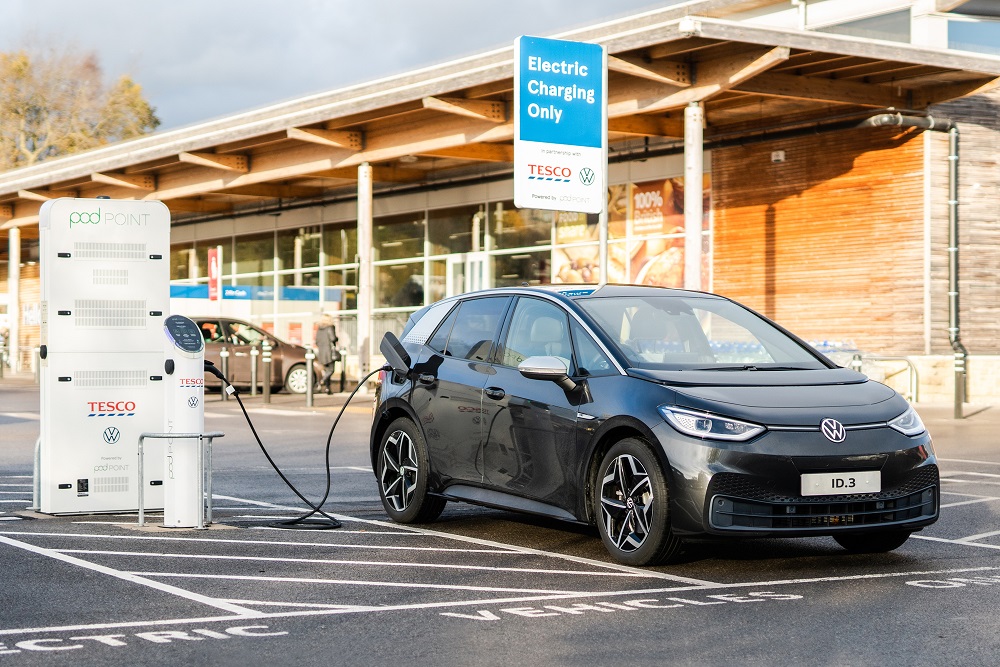 Tesco will introduce charges for EV charging from November 1