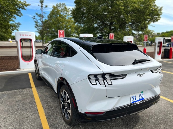 A Tesla-developed adaptor will be incorporated in Ford vehicles fitted with the Combined Charging System (CCS) port, enabling access to Tesla’s V3 Superchargers