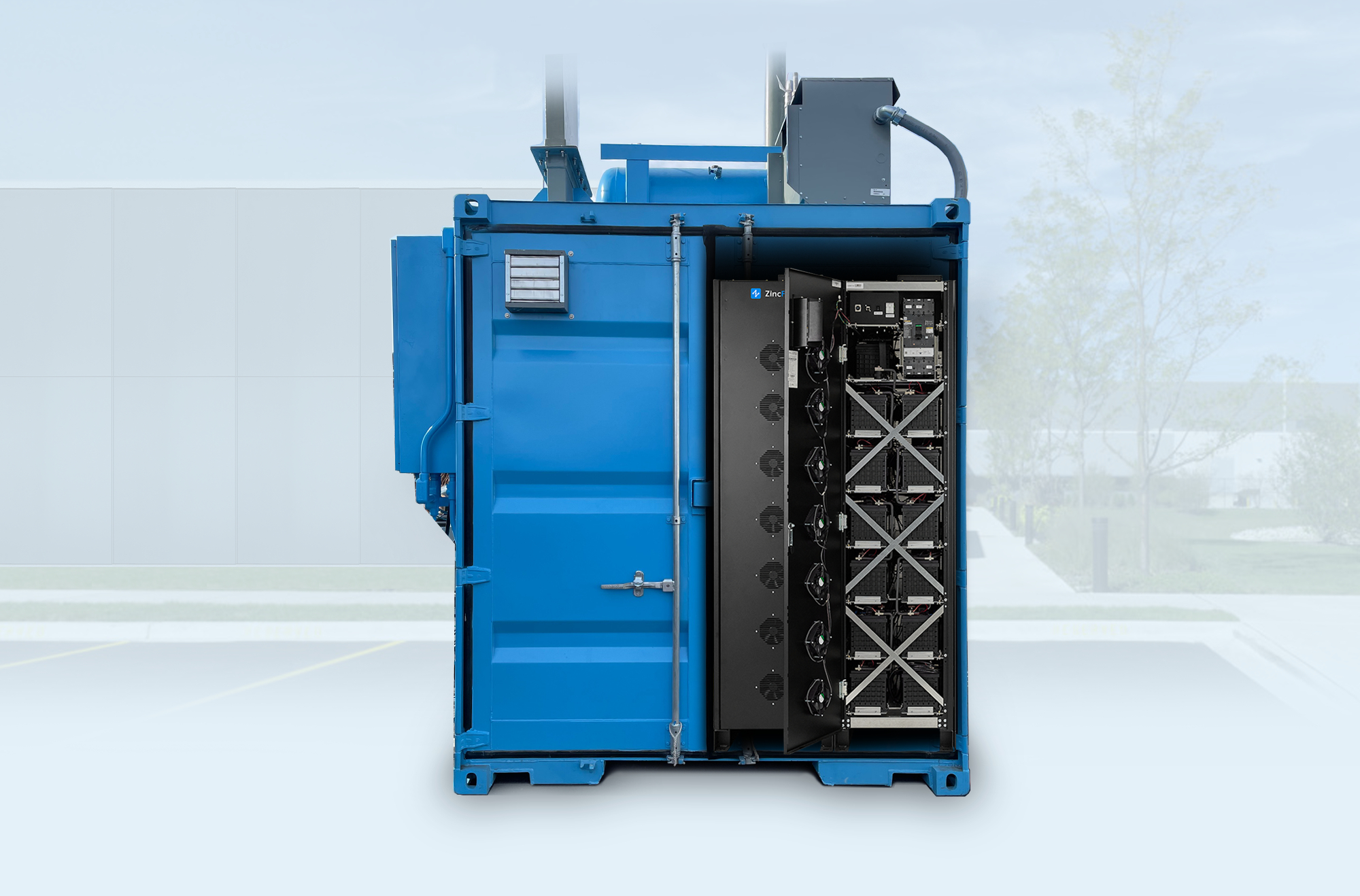 ZincFive’s battery cabinet-based building block uniquely offers immediate high-power performance of up to 10C continuous discharge with no risk of thermal runaway. Photo: Business Wire