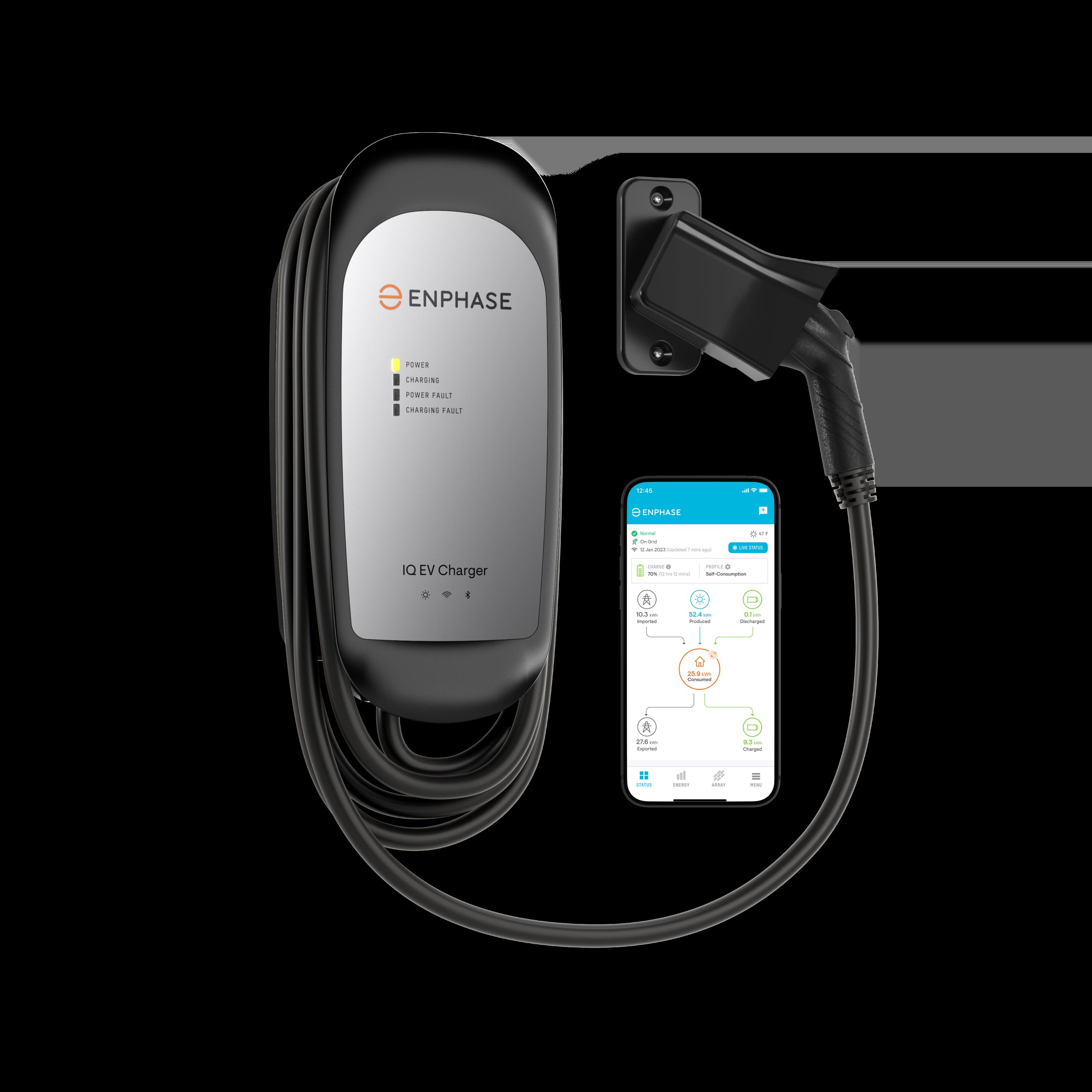 Enphase Energy delivers a safety-certified and all-weather lineup of EV chargers, including hardwired or plug-in options with a wide range of power configurations. Photo: Enphase Energy