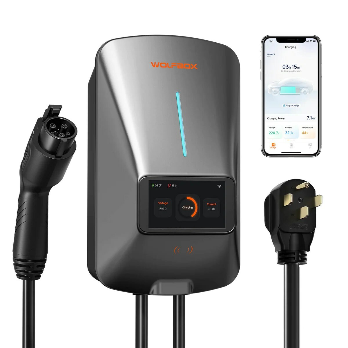 The Wolfbox Level 2 EV charger is designed to meet the evolving needs of electric vehicle owners, offering a smart and versatile charging experience. Photo: Wolfbox
