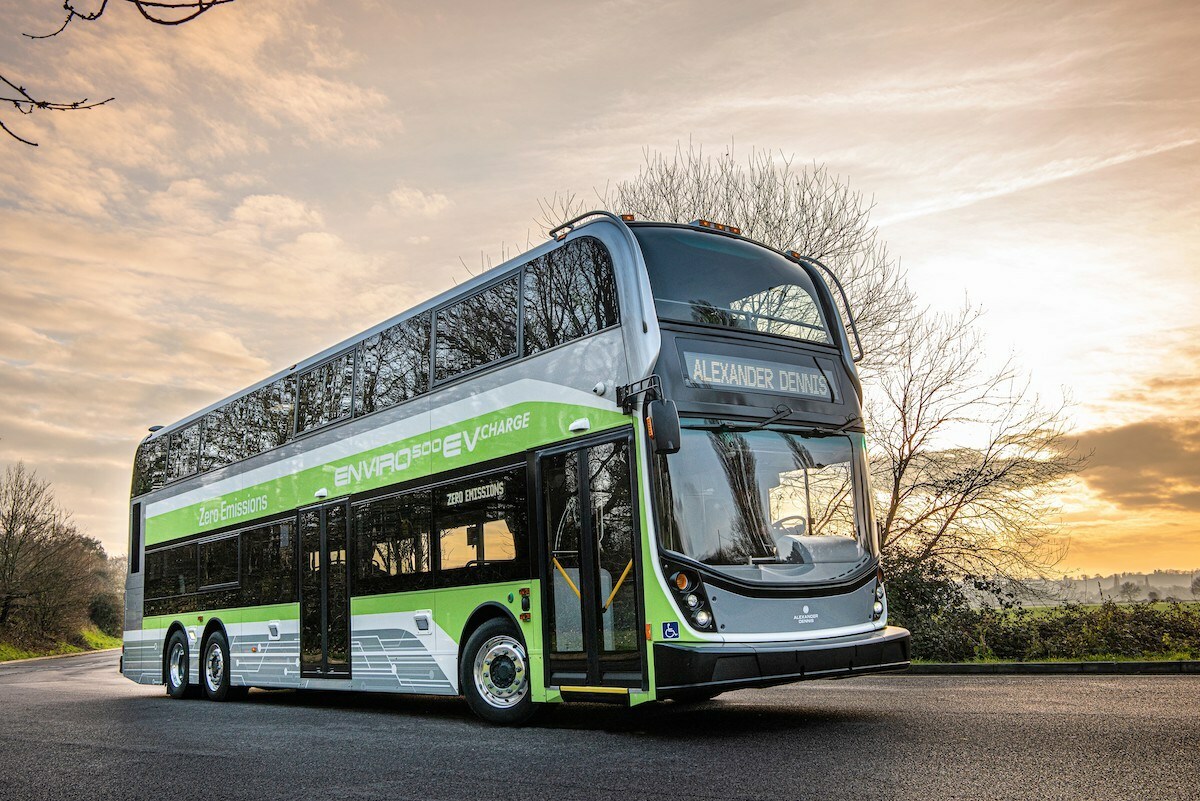 Seattle will be the first location in North America to deploy double-decker electric buses with inductive wireless charging. Photo: InductEV