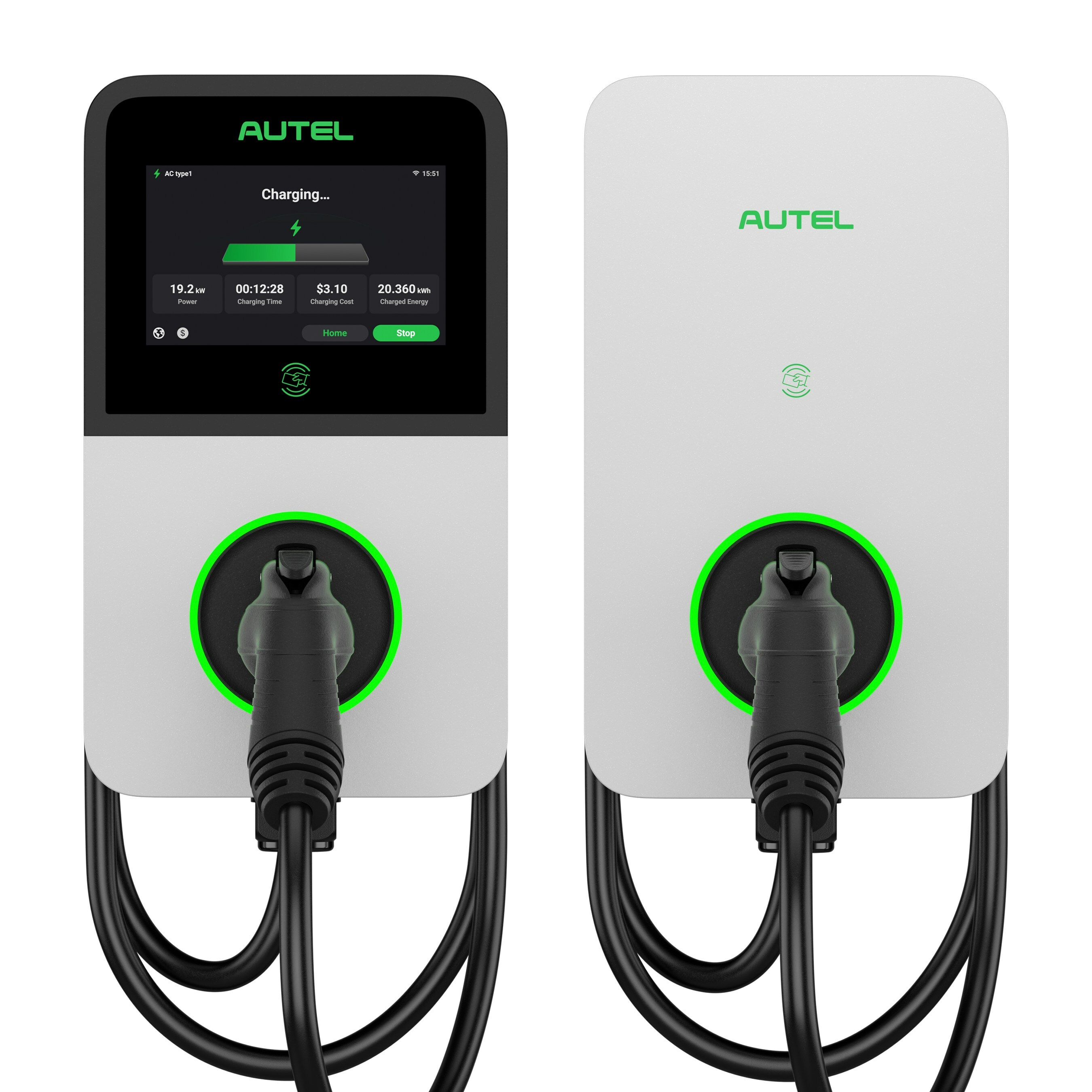 Autel Energy releases the second generation (G2) of their popular MaxiCharger AC Elite EV charger series, including commercial (left) and residential (right) models shown above. Photo: Autel