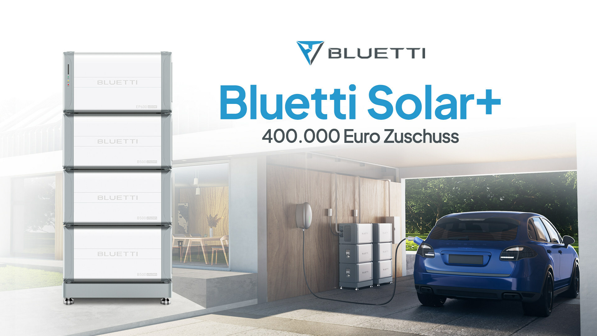 The Solar+ program offers up to €400,000 in cash subsidies for powering home and EV with solar. Illustration: Bluetti