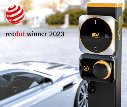 Computime will lead with its award-winning Verdi EV Charger model, recognised with the prestigious Red Dot Design Award for Product Design in 2023. Illustration: Computime