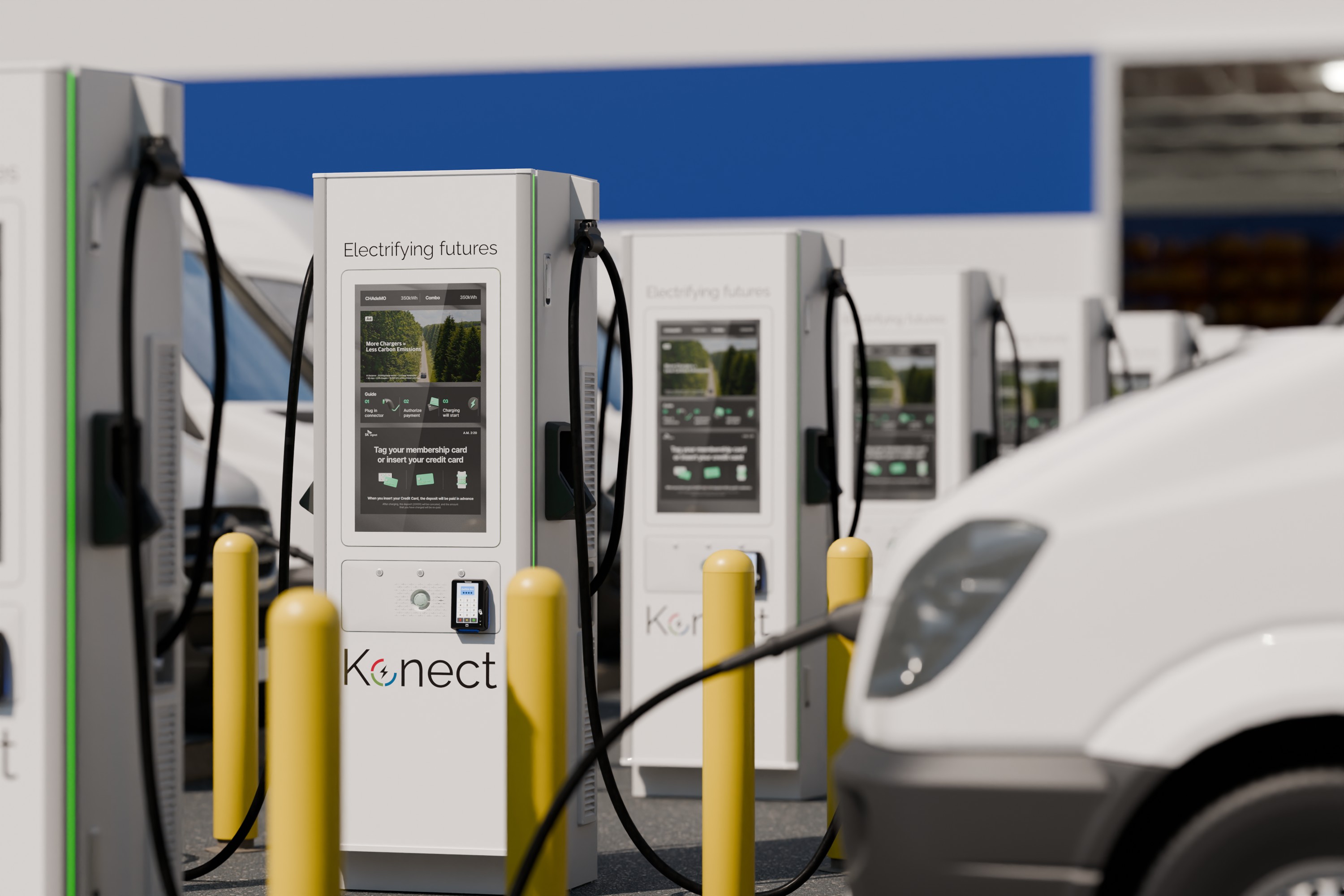Konect delivers a comprehensive turnkey EV charging infrastructure specifically designed to enhance fuel retailers' ROI and accelerate the transition to electric mobility