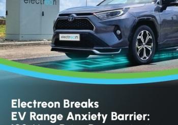 The Toyota Rav4 charging wirelessly while driving at Electreon's HQ