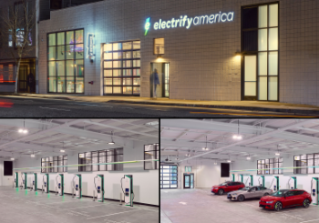 Electrify America has transformed the EV charging experience with its new flagship hyper-fast charging station in San Francisco. Photo: Electrify America
